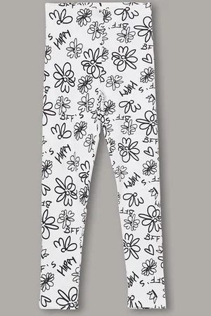 Lifestyle Girls Printed Pure Cotton Mid-Rise Ankle-Length Leggings