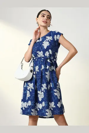 SHOWOFF Women Cotton Floral Print Fit & Flare Dress