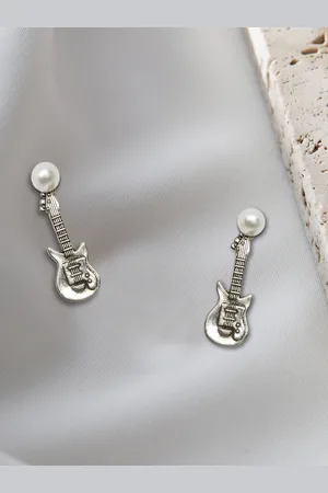 Comet Busters Silver-Plated Contemporary Stud Earrings