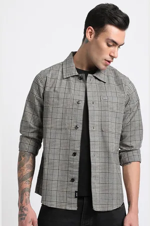 The Bear House Men Checked Regular Fit Cotton Shacket