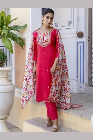 Navlik Women Ethnic Motifs Embroidered Regular Sequinned Kurta with Trousers & With Dupatta