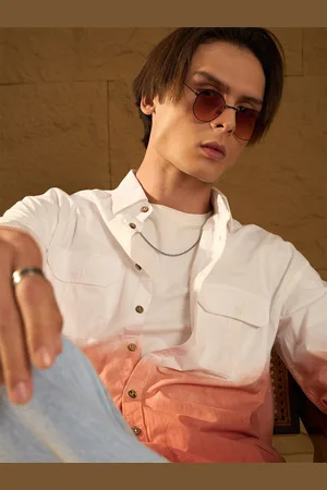 DENNISON Men Double Pocket Oversized Ombre Dyed Shirt
