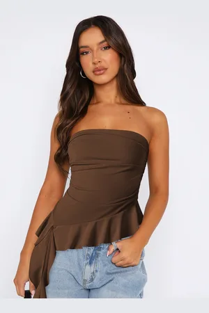 HERE&NOW Women Solid Strapless Nylon Top