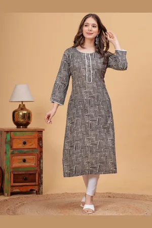 DRESSAR Geometric Printed Regular Straight Kurta