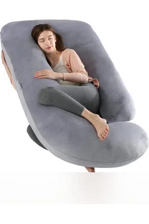 Pum Pum Grey Fibre Filled Cotton U Shaped Maternity Pillow