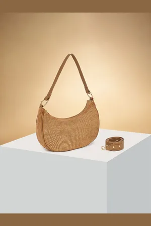 Pantaloons Colourblocked Suede Structured Shoulder Bag with Bow Detail