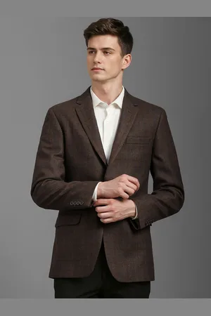 Louis Philippe Checked Single-Breasted Blazer