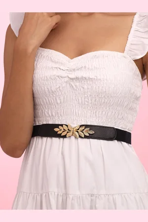 Yellow Chimes Women Floral Design Textured Stretchable Belt