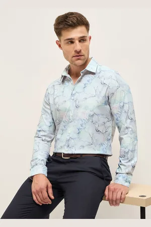 The Bear House Men Tailored Fit Opaque Printed Formal Shirt