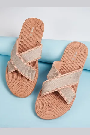 Max Collection Women Textured Open Toe Flats