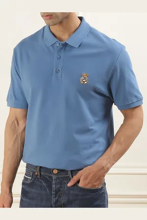 Moschino Men Solid Polo Collar Cotton Slim Fit T-shirt