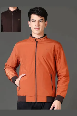 V-Mart Men Mandarin Collar Solid Cotton Casual Reversible Bomber Jacket