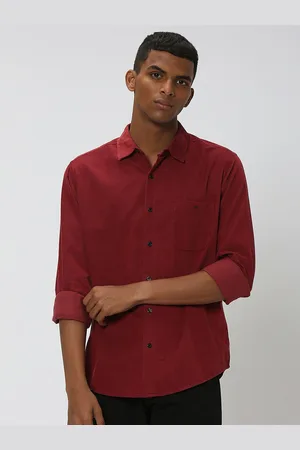 Mufti Slim Fit Spread Collar Long Sleeve Pocket Cotton Casual Shirt