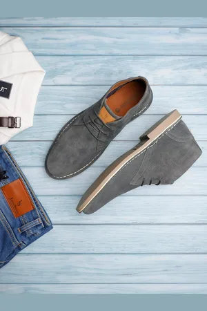 LOUIS STITCH Men Mid-Top Solid Suede Desert Boots