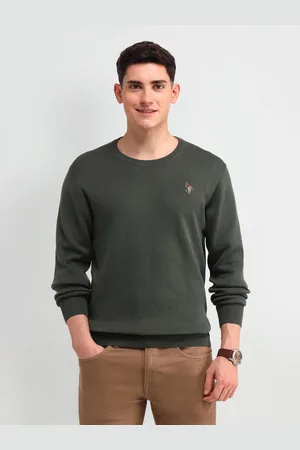 Ralph Lauren Men Pure Cotton Round Neck Long Sleeves Sweaters