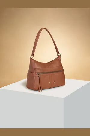 Pantaloons Colourblocked PU Oversized Structured Shoulder Bag with Tasselled
