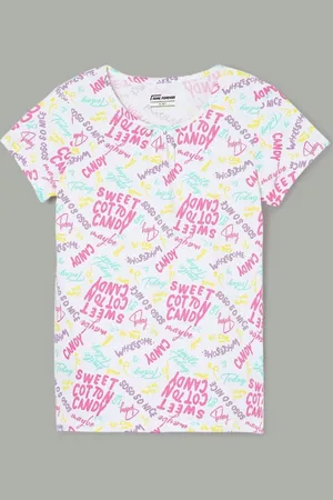 Lifestyle Girls Typography Printed Round Neck Cotton T-shirt