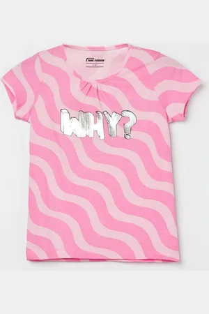 Lifestyle Girls Graphic Printed Round Neck Cotton T-shirt