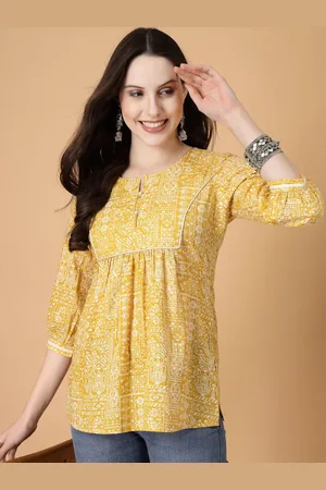 God Bless Floral Printed Pure Cotton Kurti