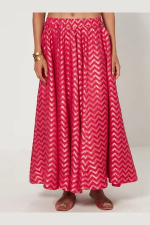 Ancestry Chevron Brocade Flared Maxi Skirt
