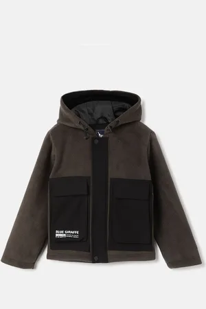 Blue Giraffe Boys Hooded Colourblocked Casual Tailored Jacket