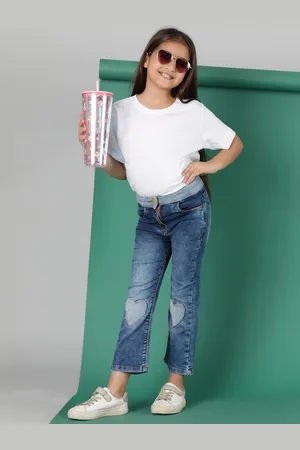 TALES & STORIES Girls Bootcut Light Fade Stretchable Jeans