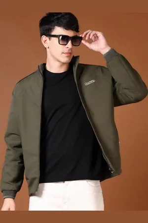 V-Mart Men Mock Collar Solid Cotton Casual Padded Jacket