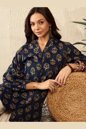 Kalini Women Floral Printed Mandarin Collar Top