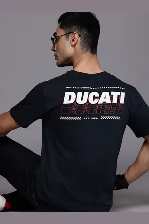 DUCATI Brand Logo Printed Pure Cotton T-shirt
