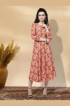 BAESD Floral Print Applique Fit & Flare Dress