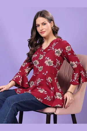 Scorpius Women Floral Printed Crepe Peplum Top