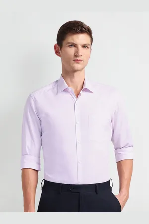 Arrow Spread Collar Long Sleeves Textured Regular Fit Opaque Formal Shirt