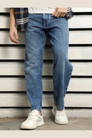 High Star Men Relaxed Fit Mid-Rise Clean Look Light Fade Cotton Jeans