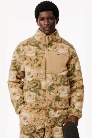 Lacoste Men Mock Collar Self Design Casual Parka Jacket