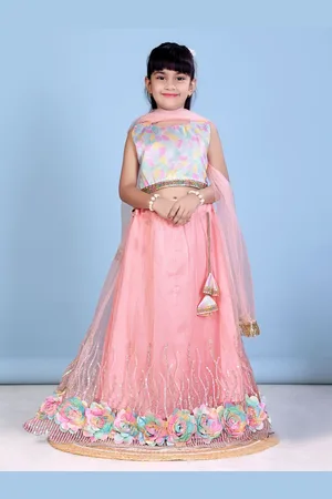 BAESD Girls Printed Ready to Wear Lehenga & Blouse With Dupatta