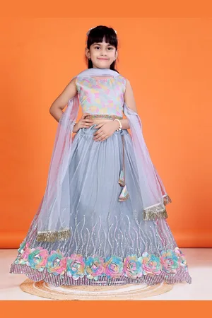BAESD Girls Printed Ready to Wear Lehenga & Blouse With Dupatta