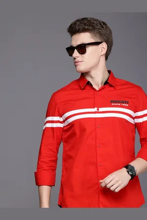 DUCATI Stripe Detailed Pure Cotton Casual Shirt