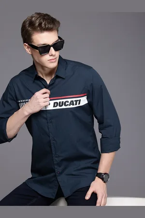 DUCATI Brand Logo Printed Pure Cotton Casual Shirt