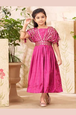 Sangria Girls Embroidered Fit & Flare Maxi Dress