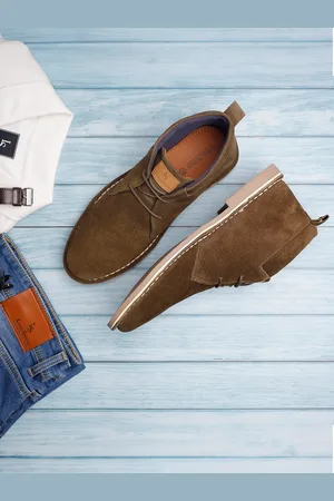 LOUIS STITCH Men Mid-Top Solid Suede Desert Boots