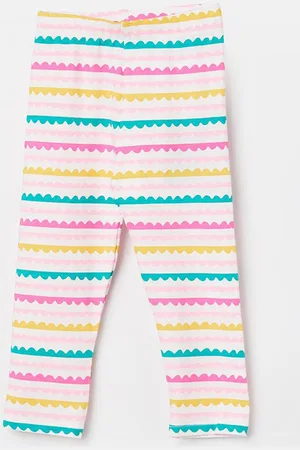 Lifestyle Girls Cotton Striped Ankle-Length Leggings