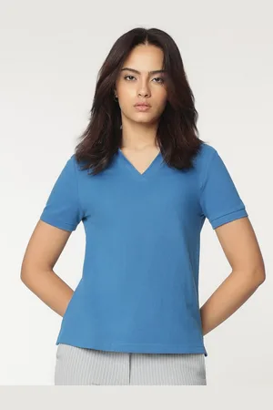 Marks & Spencer Women Polo Collar Solid T-shirt