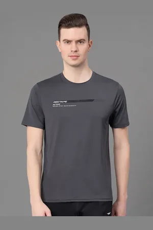 Red Tape Typography Printed Round Neck Antimicrobial Sports T-Shirt