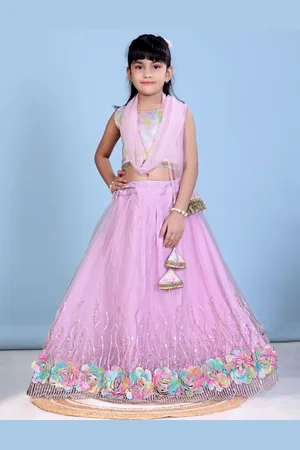 BAESD Girls Printed Ready to Wear Lehenga & Blouse With Dupatta