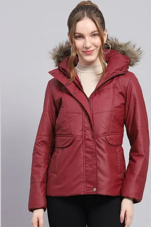 Monte Carlo Women Hooded Solid Casual Parka Jacket