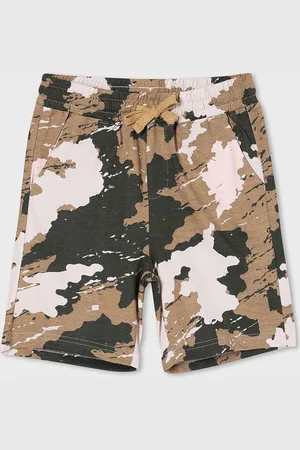 Lifestyle Boys Mid-Rise Camouflage Printed Shorts