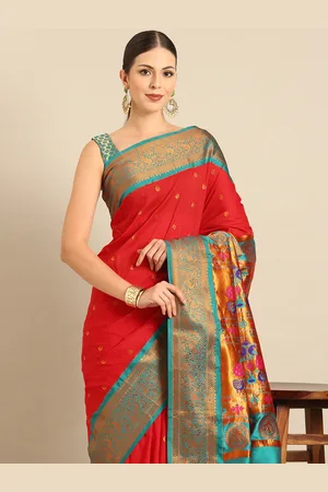 Varkala Silk Sarees Ethnic Motifs Zari Paithani Saree