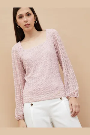 Lifestyle Women Square Neck Long Sleeves Top