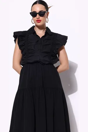 SHOWOFF Women Cotton Crop Shirt Style Top