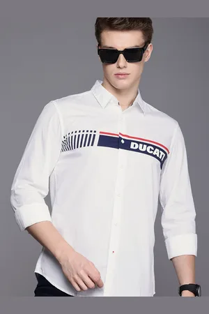 DUCATI Brand Logo Printed Pure Cotton Casual Shirt